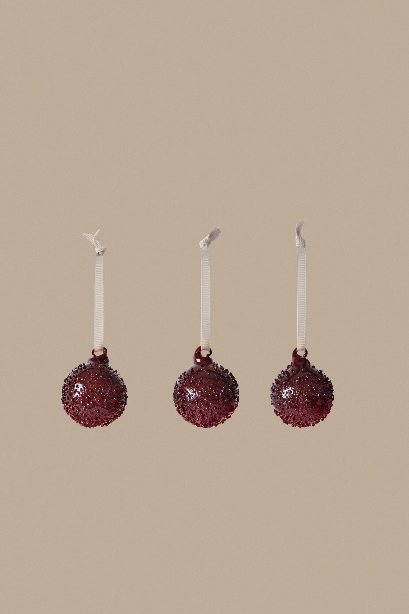Flurry Glass julekugler, Small, 3 stk – Picante Red